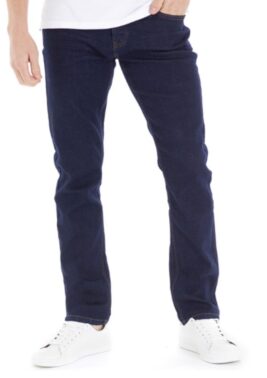 Mens Stretch Straight Fit Jeans Dark Wash Dark Blue (Kangaroo Poo)