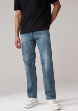 Blue Light Vintage Single Straight Fit Classic Stretch Jeans (Next Denim Co)
